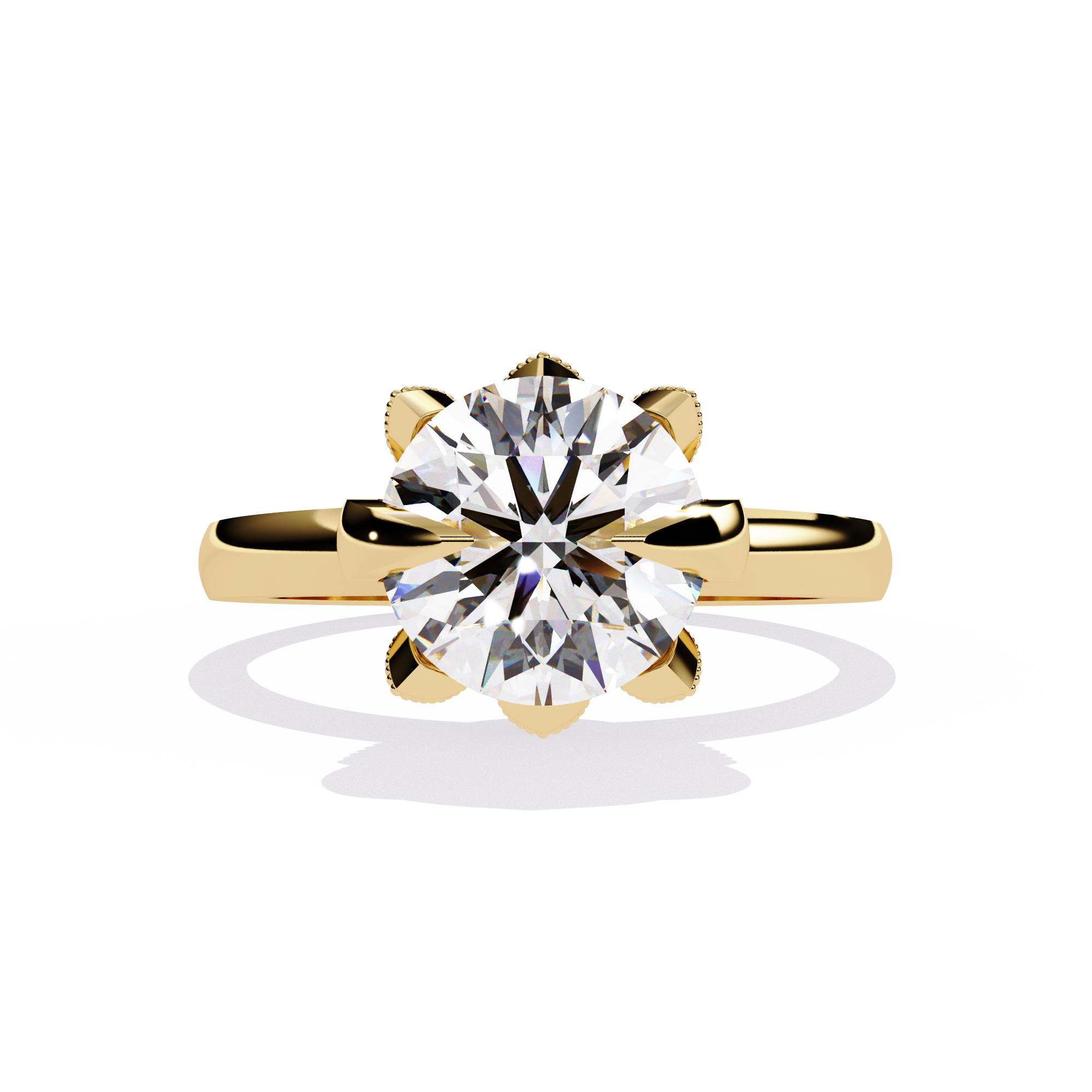 Solitairekart-3.17 CT Brilliant Round Lab Grown Diamond Solitaire Ring